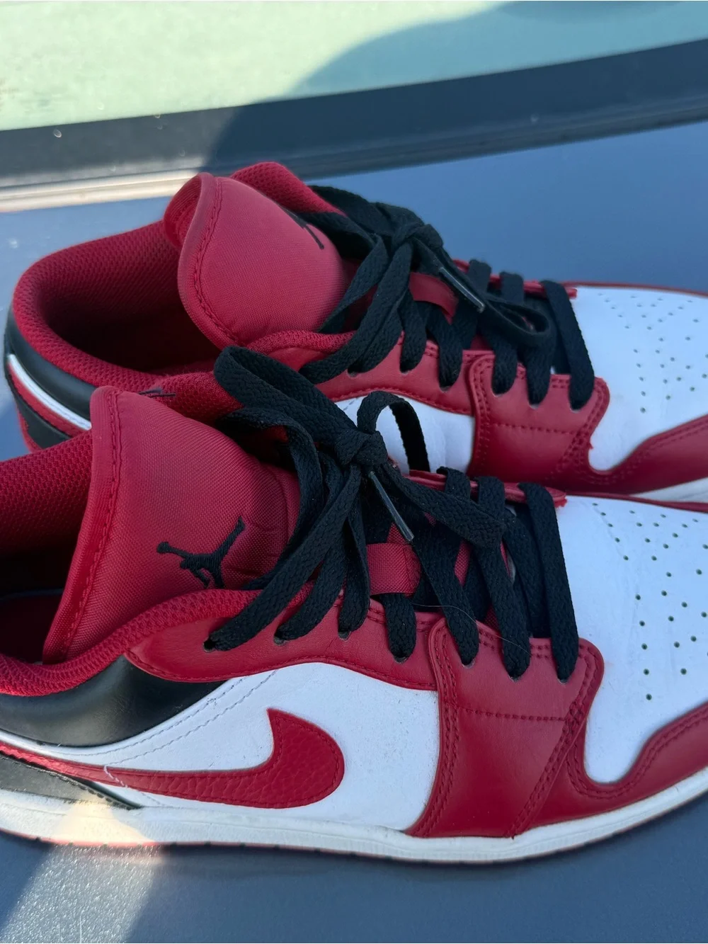 Jordan Low Top Sneakers - Red, White & Black